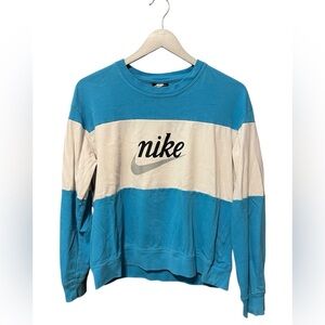 Nike Colorblock Sweatshirt - Blue & White - Size Medium